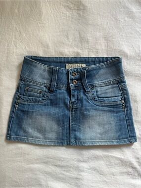 Blue Denim Mini Skirt